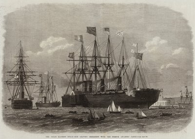 Het Grote Oostelijke Stoomschip verlaat Sheerness met de Franse Atlantische Kabel door Edwin Weedon